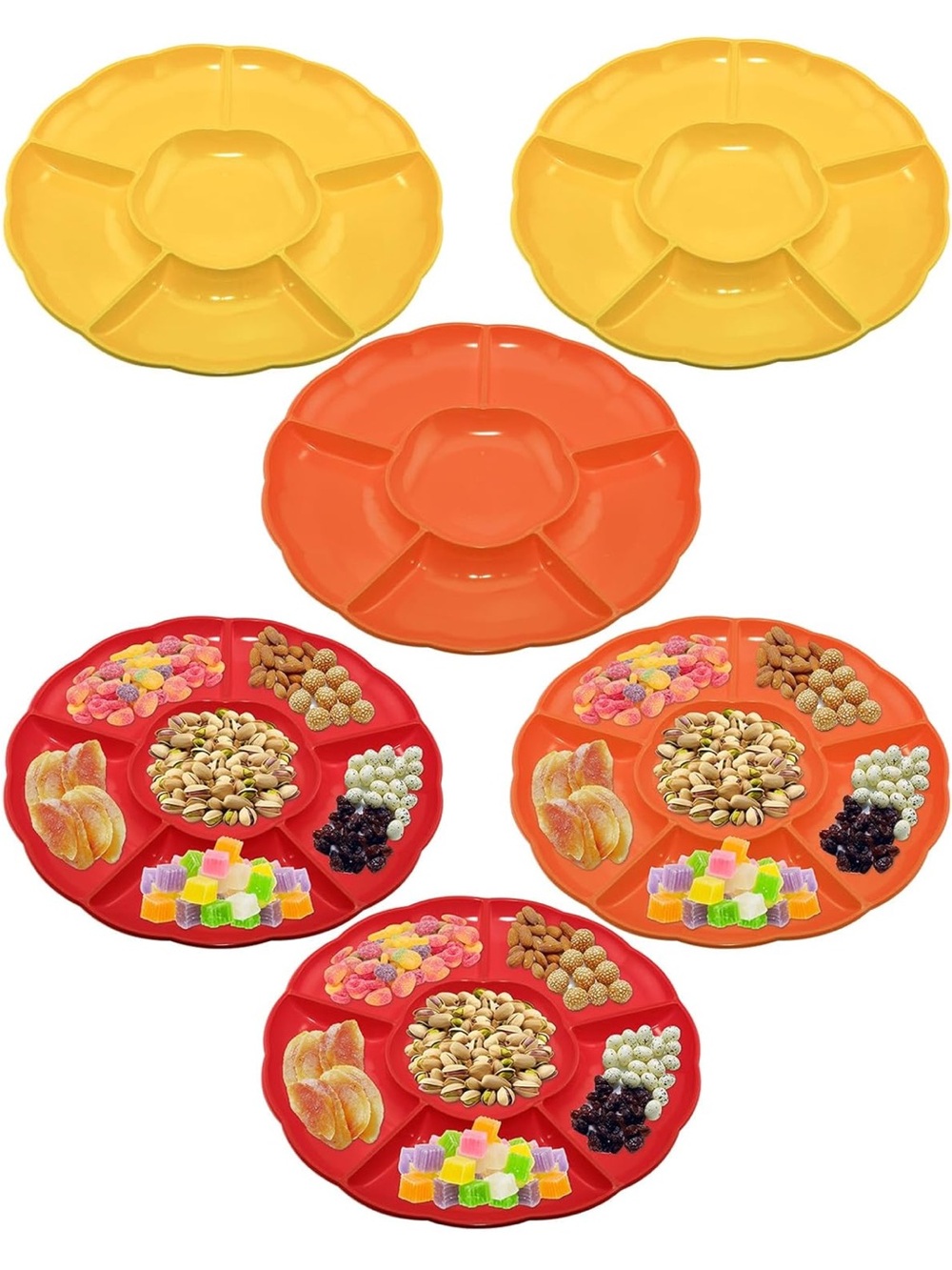 Yellow, Orange & Red Snack Serving Trays - Party Platter Set